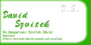 david szvitek business card